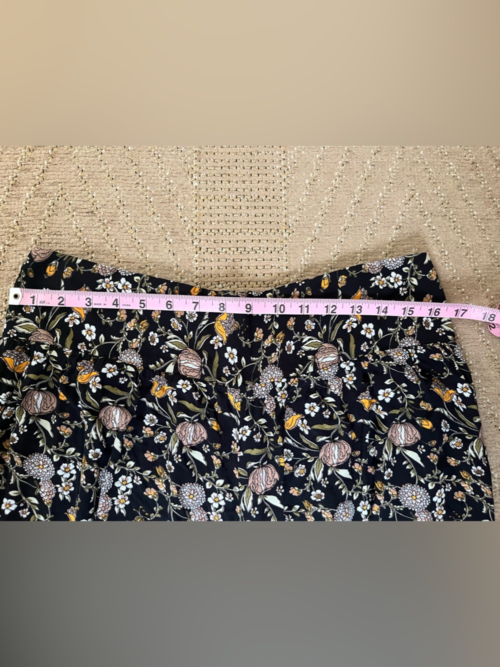 NATURAL LIFE Black Floral Wide Leg Pants - Picture 4 of 5